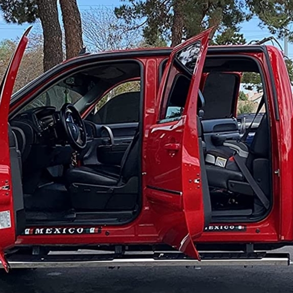 Other 4 Piece Mexico Flag Mexican Flag Car Door Sill Carbon Fiber